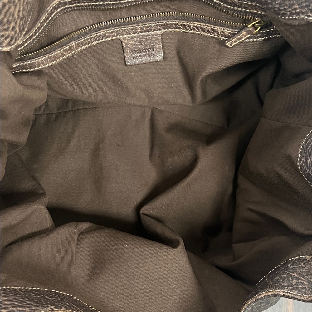 Pre-Loved GUCCI Guccissima Pelham Horsebit Large Shoulder Bag, Brown Leather - Picture 13 of 16